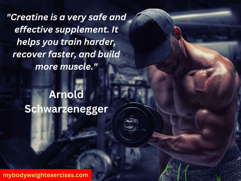 Arnold Schwarzenegger: "Creatine is a very safe and effective supplement. It helps you train harder, recover faster, and build more muscle."